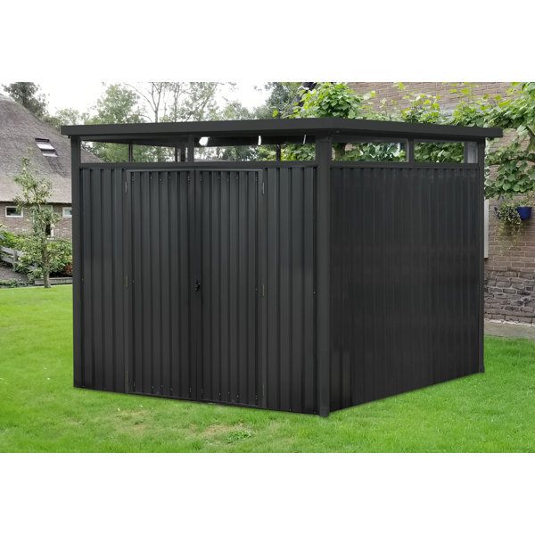 Garten Living MetallFahrradschuppen Aqueela mit Überlappung Wayfair.de